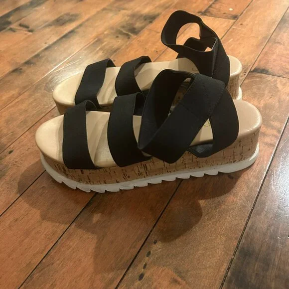 Lulu’s Rico Black Flatform Slide Sandals – Size 8 - Picture 4 of 6